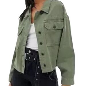 RACHEL Rachel Roy Utility Military Raw Hem Jacket